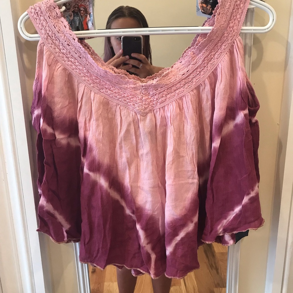 Tie dye off the shoulder top